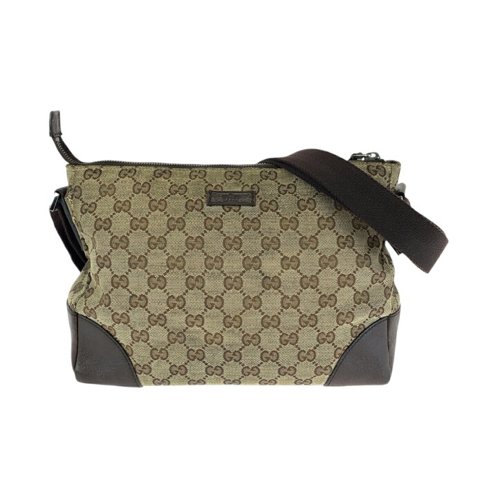 楽天市場】GUCCI グッチ ブラウン ベージュ シルバー金具 GGキャンバス  