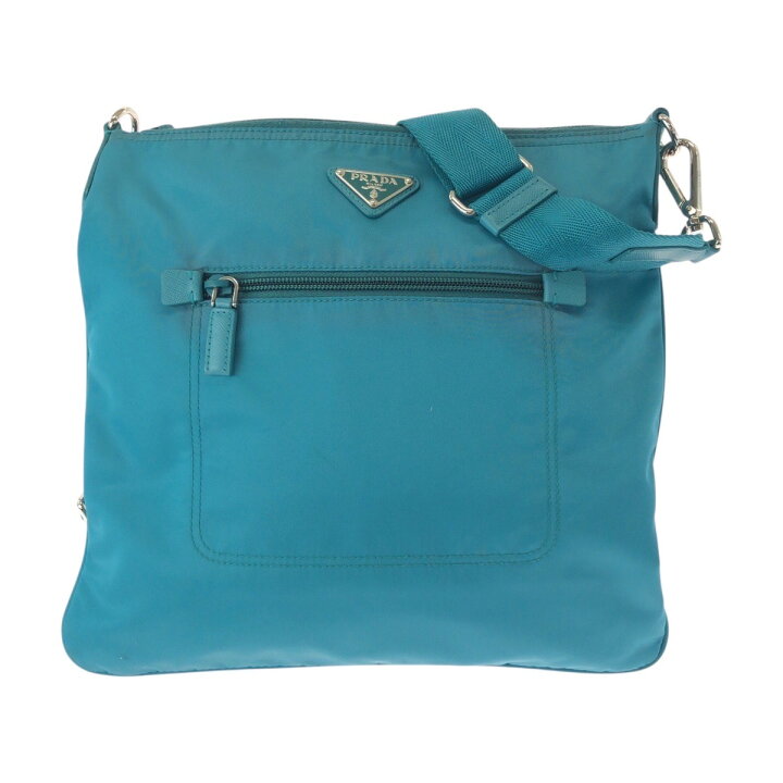 楽天市場】美品 PRADA プラダ テスート 三角ロゴプレート ライトブルー  