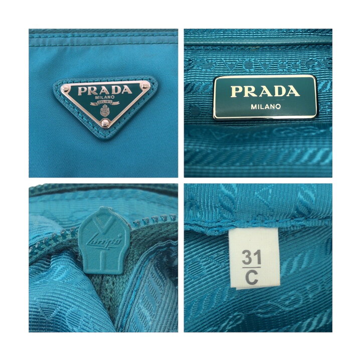 楽天市場】美品 PRADA プラダ テスート 三角ロゴプレート ライトブルー  