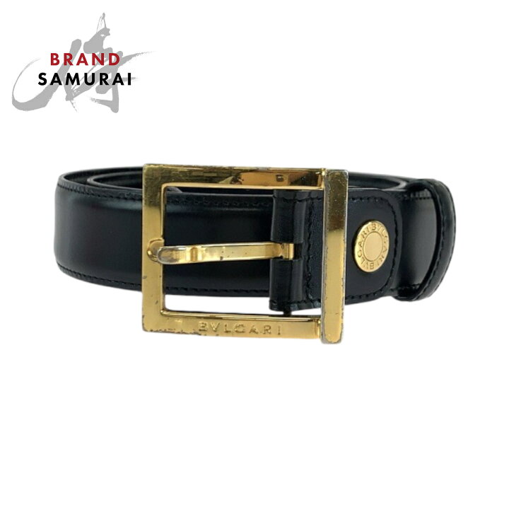 楽天市場】BVLGARI ブルガリ スクエアバックル ブラック 黒 ゴールド 