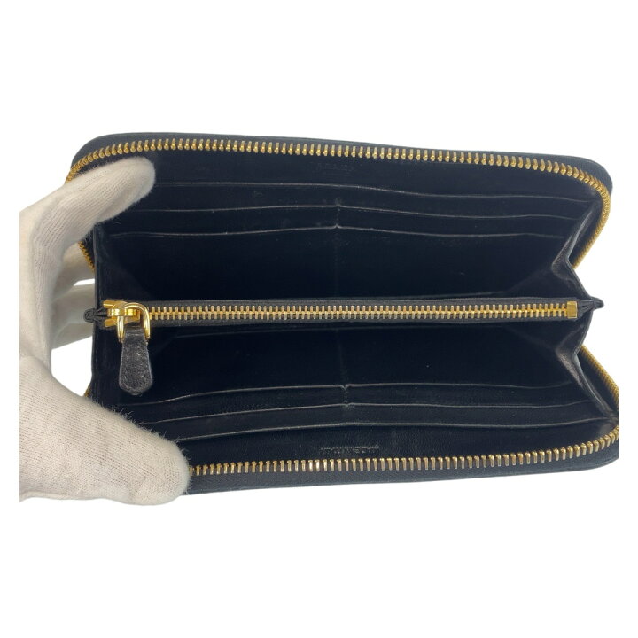 楽天市場】美品 PRADA プラダ リボン ブラック 黒 ゴールド金具 