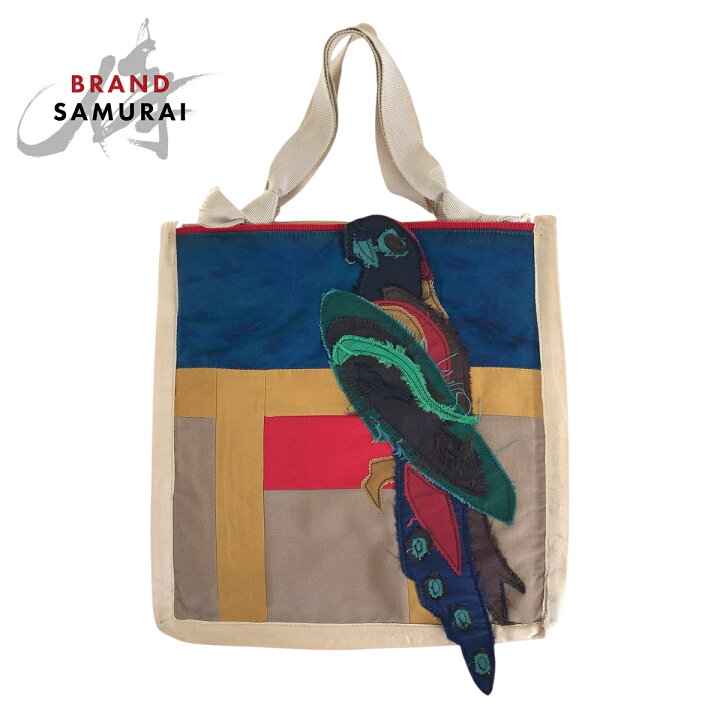 楽天市場】美品 PRADA プラダ パッチワーク バード 三角ロゴプレート 