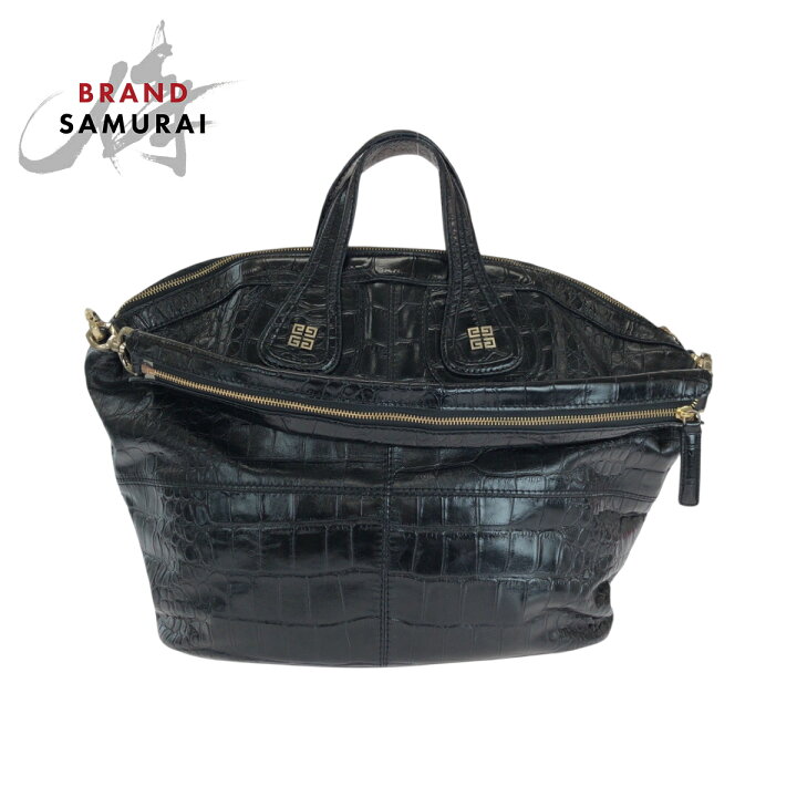 楽天市場】美品 Givenchy ジバンシー ナイチンゲール 型押し ブラック 