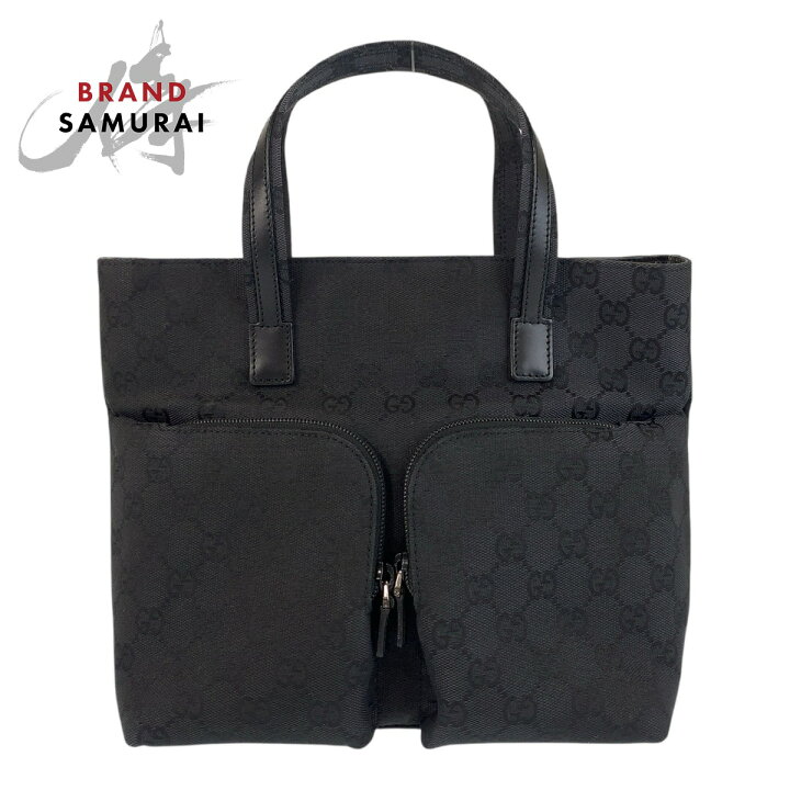 楽天市場】美品 GUCCI グッチ ブラック 黒 GGキャンバス /レザー 002  