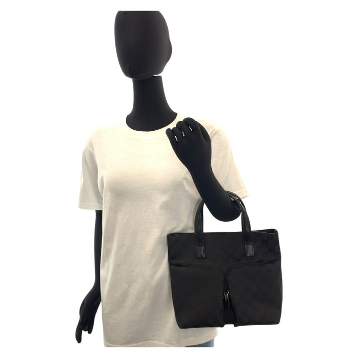 楽天市場】美品 GUCCI グッチ ブラック 黒 GGキャンバス /レザー 002 