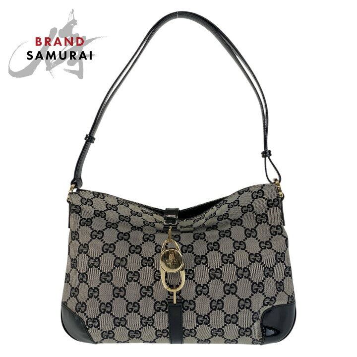 楽天市場】美品 GUCCI グッチ ブラック 黒 ゴールド金具 GGキャンバス 