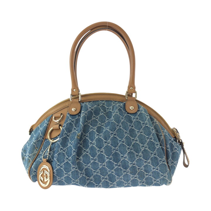 楽天市場】美品 GUCCI グッチ スーキー ブルー ブラウン ゴールド金具 