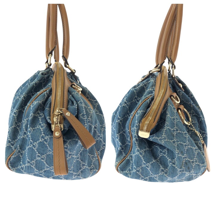 楽天市場】美品 GUCCI グッチ スーキー ブルー ブラウン ゴールド金具 
