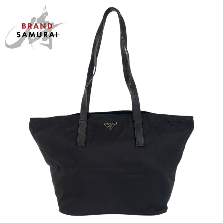 楽天市場】美品 PRADA プラダ テスート 三角ロゴプレート ブラック 黒 
