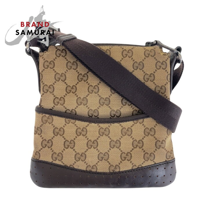 楽天市場】GUCCI グッチ ベージュ ブラウン シルバー金具 GGキャンバス 