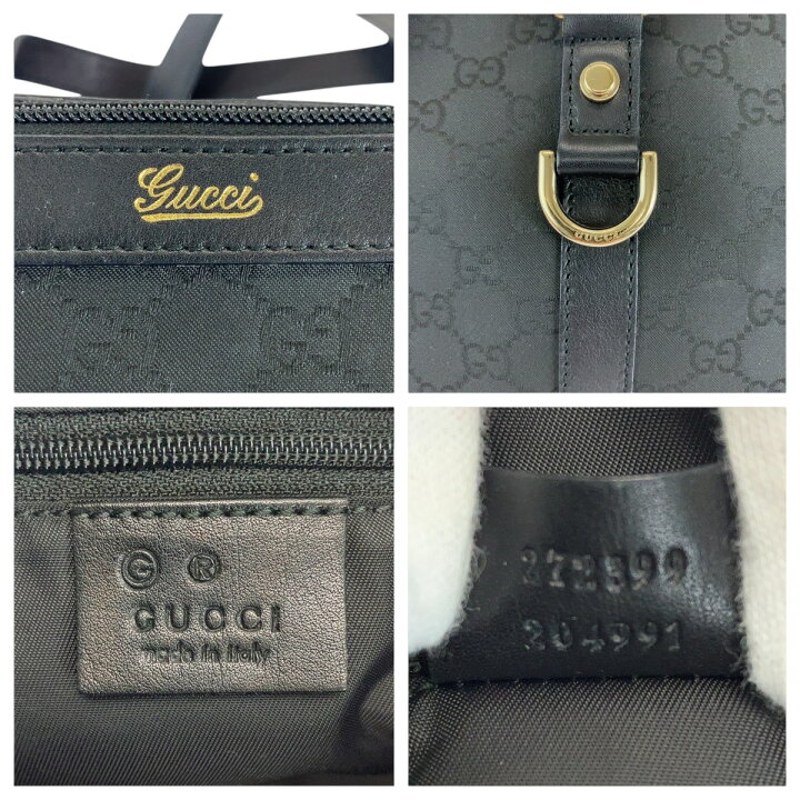 楽天市場】美品 GUCCI グッチ ブラック 黒 ゴールド金具 GGキャンバス 