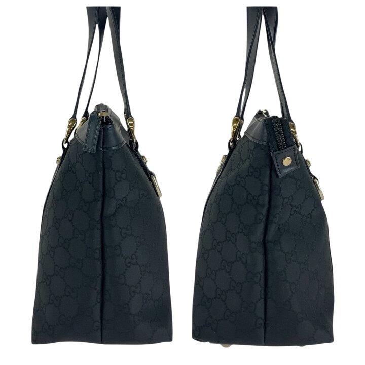 楽天市場】美品 GUCCI グッチ ブラック 黒 ゴールド金具 GGキャンバス 