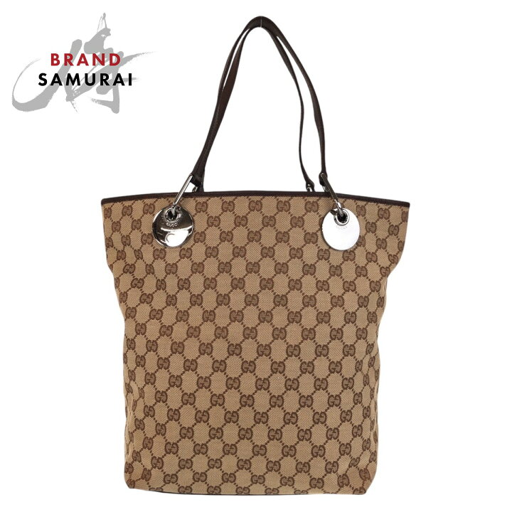 楽天市場】美品 GUCCI グッチ ベージュ ブラウン GGキャンバス /レザー 