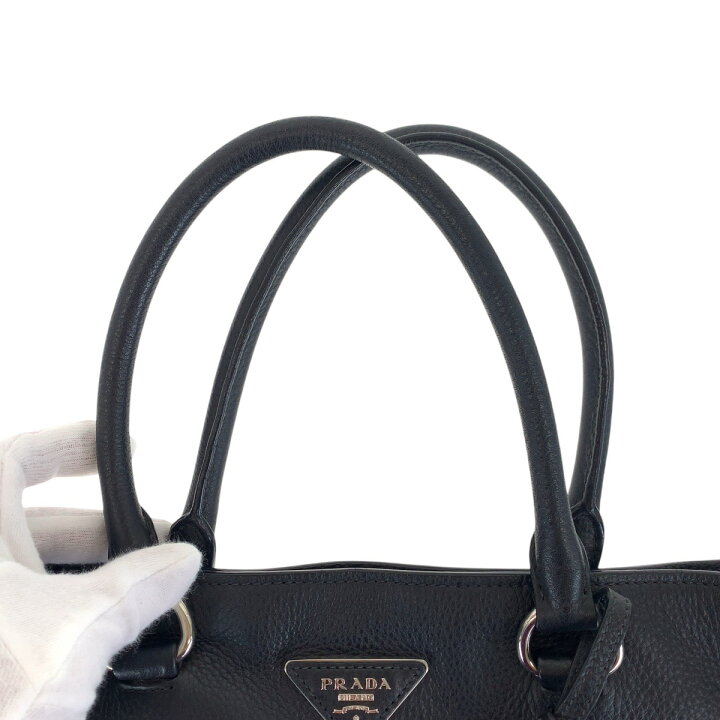 楽天市場】美品 PRADA プラダ ヴィッテロ ダイノ 三角ロゴプレート 