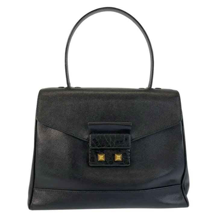 楽天市場】美品 PRADA プラダ ブラック 黒 ゴールド金具 レザー 