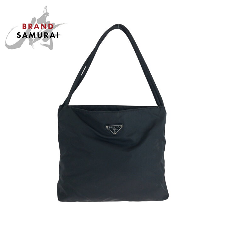 楽天市場】美品 PRADA プラダ テスート 三角ロゴプレート ブラック 黒 