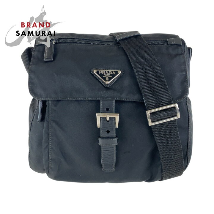 楽天市場】美品 PRADA プラダ テスート 三角ロゴプレート ブラック 黒 