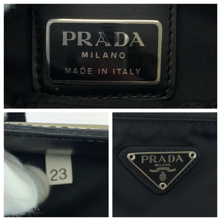 楽天市場】美品 PRADA プラダ テスート 三角ロゴプレート 男女兼用  