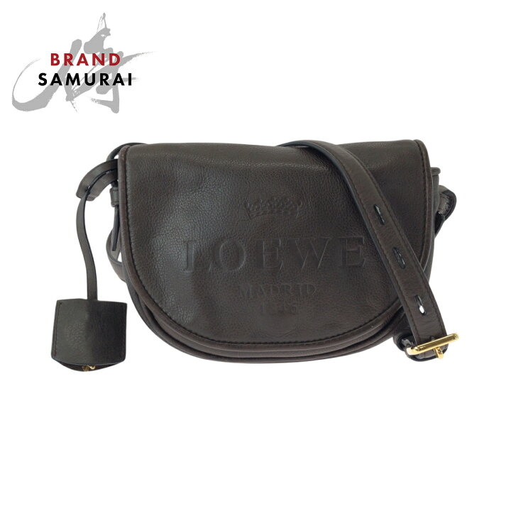 楽天市場】美品 LOEWE ロエベ ヘリテージ ロゴ ダークブラウン 
