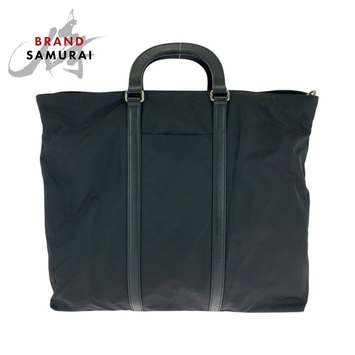 楽天市場】美品 PRADA プラダ テスート 三角ロゴプレート ブラック 黒  