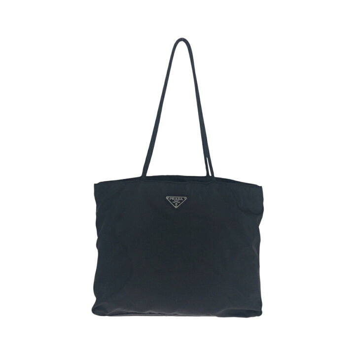 楽天市場】美品 PRADA プラダ テスート 三角ロゴプレート ブラック 黒 