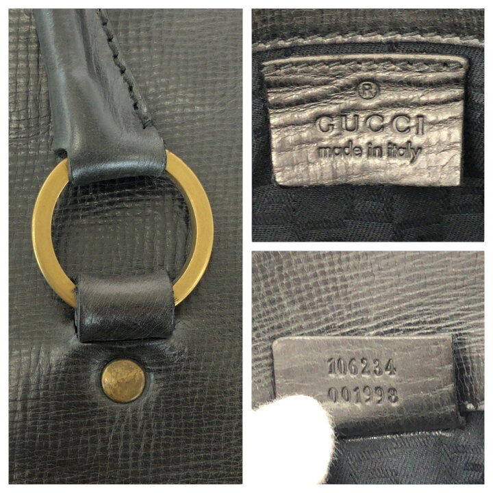 楽天市場】美品 GUCCI グッチ ブラック 黒 ゴールド金具 レザー 106232 