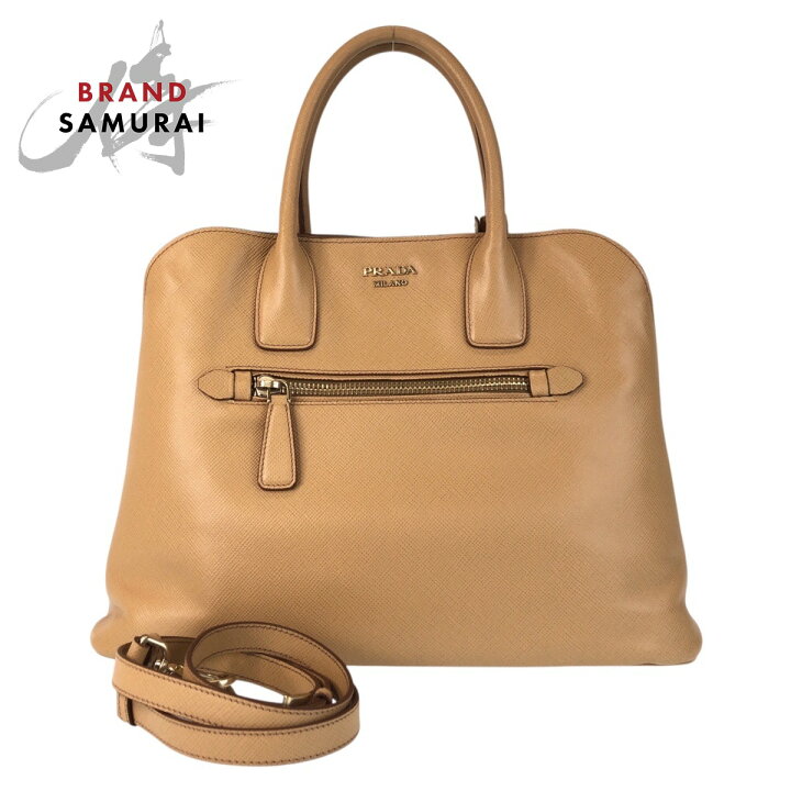 楽天市場】美品 PRADA プラダ サフィアーノ ベージュ ゴールド金具 