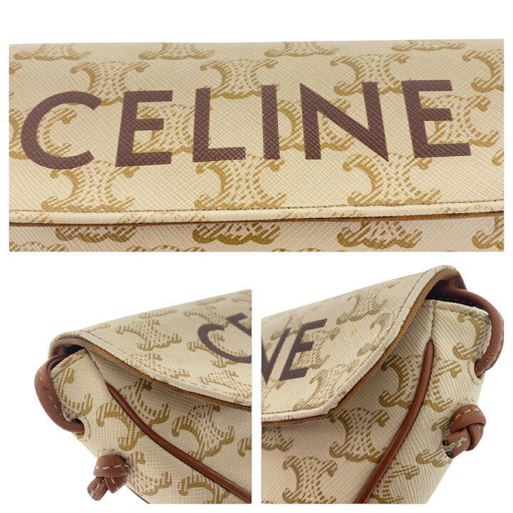 楽天市場】美品 CELINE セリーヌ トリオンフ トライアングル ベージュ 