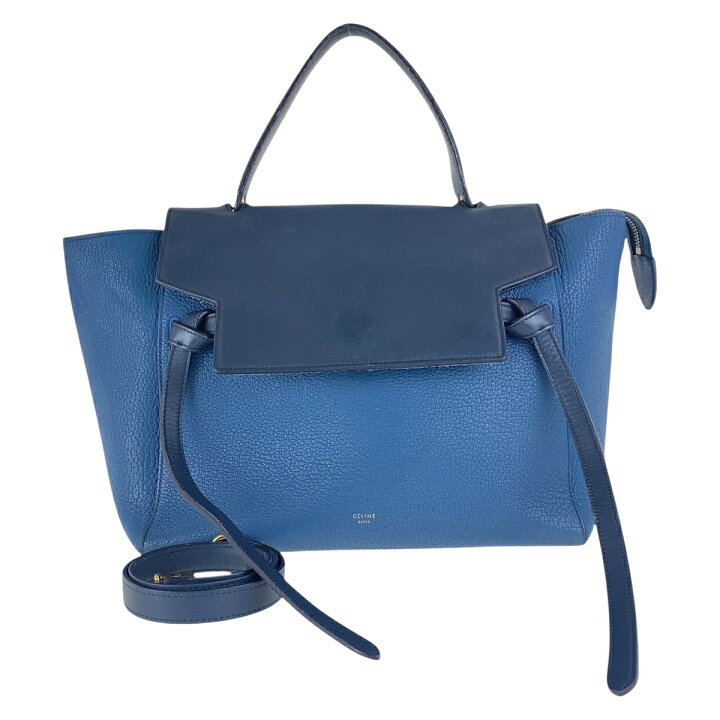 楽天市場】CELINE セリーヌ ベルトバッグ バイカラー ブラー ネイビー 