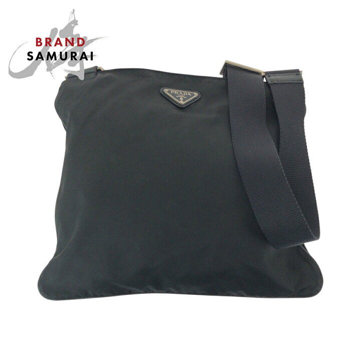 楽天市場】美品 PRADA プラダ テスート 三角ロゴプレート ブラック 黒 