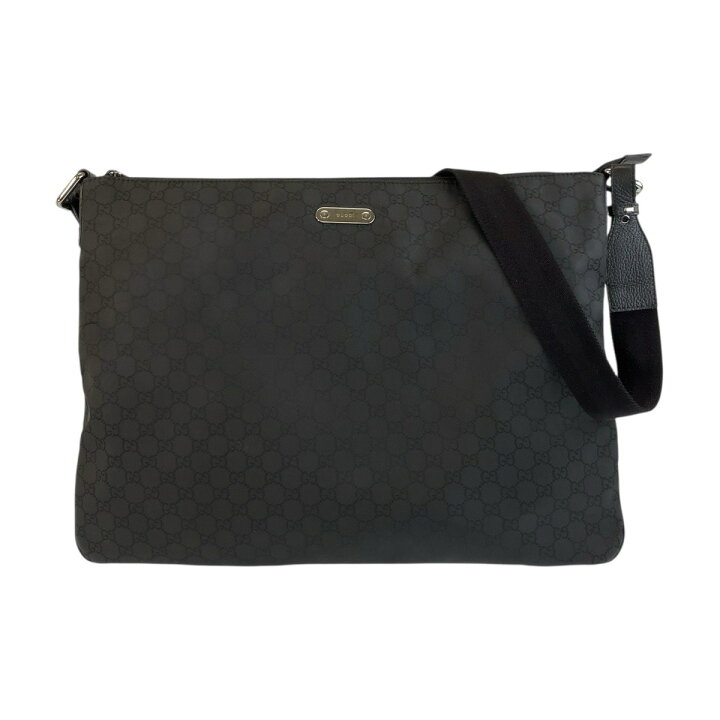 楽天市場】美品 GUCCI グッチ GG柄 ブラック 黒 シルバー金具 ナイロン 