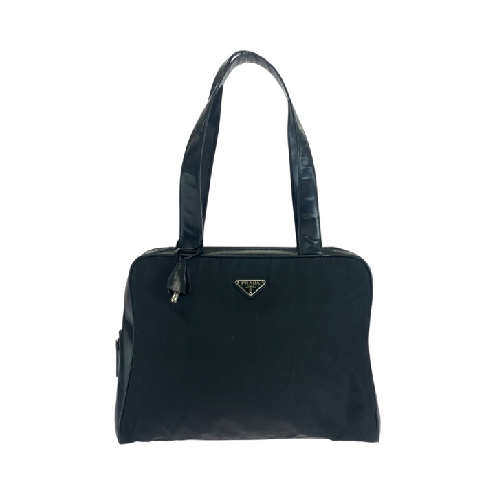 楽天市場】美品 PRADA プラダ テスート 三角ロゴプレート ブラック 黒 