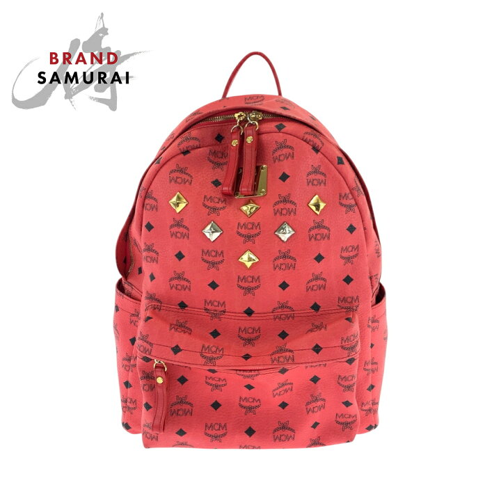 楽天市場】美品 MCM エム シー エム ヴィセトス スタッズ レッド 