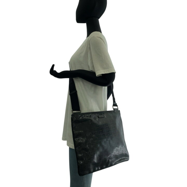 楽天市場】美品 GUCCI グッチ GGインプリメ ブラック 黒 PVC 201446 