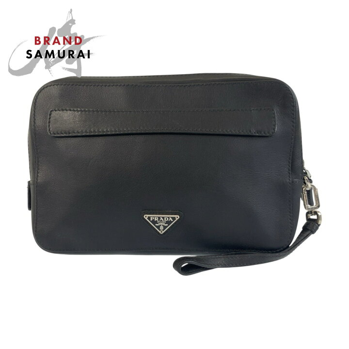 楽天市場】美品 PRADA プラダ 三角ロゴプレート ブラック 黒 シルバー 