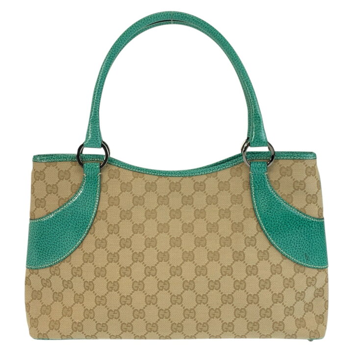 楽天市場】美品 GUCCI グッチ ベージュ グリーン シルバー金具 GG 