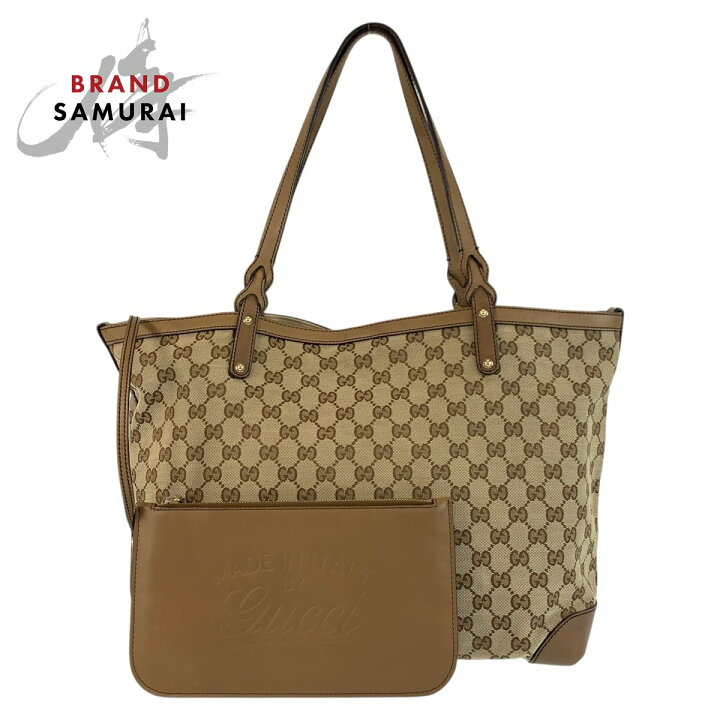 楽天市場】美品 GUCCI グッチ ベージュ ゴールド金具 GGキャンバス 