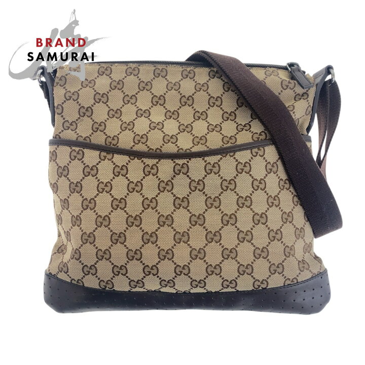 楽天市場】GUCCI グッチ ベージュ ブラウン シルバー金具 GGキャンバス 
