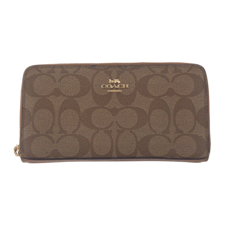楽天市場】COACH コーチ シグネチャー ブラウン ゴールド金具 PVC 長 