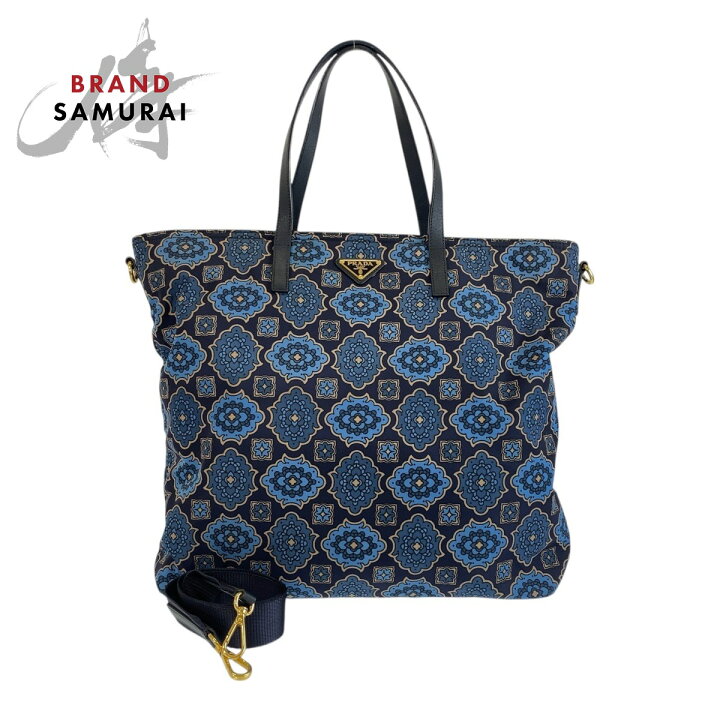 楽天市場】美品 PRADA プラダ テスート 三角ロゴプレート ブルー 