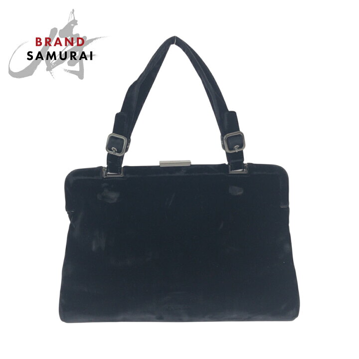 楽天市場】美品 PRADA プラダ ベロア ブラック 黒 シルバー金具 ベロア 