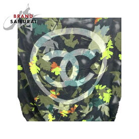 美品 CHANEL シャネル カモフラ ココマーク グリーン マルチカラー カシミヤ 大判スカーフ ストール レディース 504174 【中古】