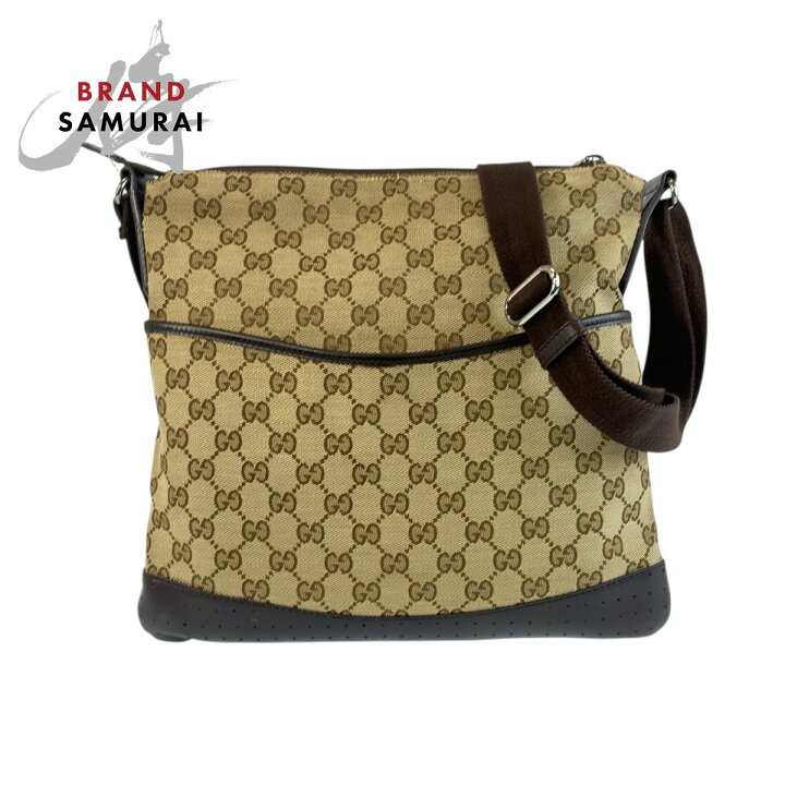 楽天市場】GUCCI グッチ ベージュ ブラウン シルバー金具 GGキャンバス 