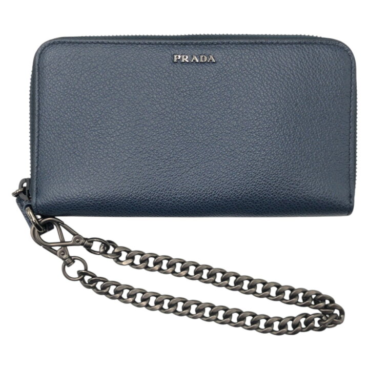 楽天市場】超美品 PRADA プラダ ネイビー ブラック金具 レザー 