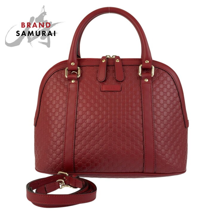 楽天市場】美品 GUCCI グッチ マイクログッチシマ レッド ゴールド金具 