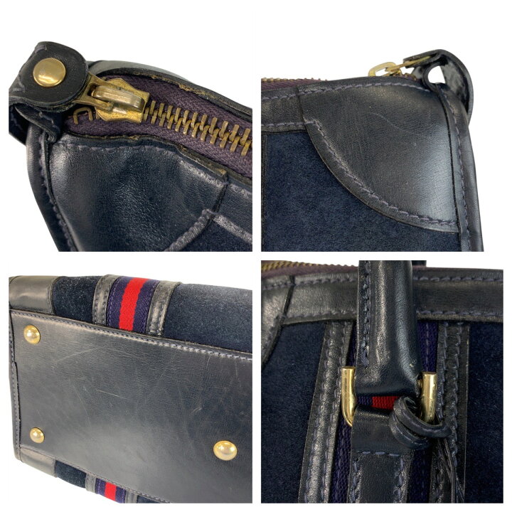 楽天市場】GUCCI グッチ シェリーライン ネイビー ゴールド金具 