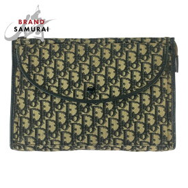 Christian Dior クリスチャンディオール ヴィンテージ トロッター ベージュ ブラック ゴールド金具 キャンバス /レザー セカンドバッグ クラッチバッグ レディース 600743 【中古】