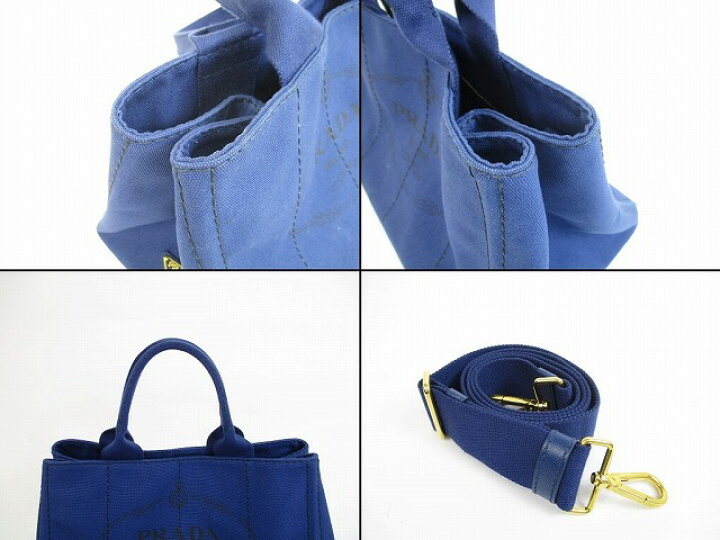 楽天市場】【超美品】 プラダ PRADA カナパ デニム ハンドバッグ  