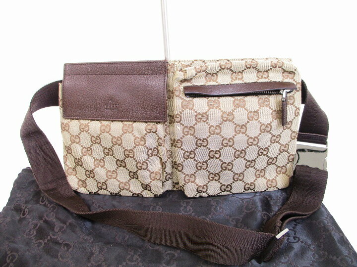 楽天市場】【超美品】 GUCCI グッチ GGキャンバス ウエストバッグ 