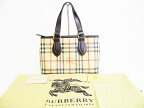 【超美品】 バーバリー プローサム BURBERRY ヘイマーケット チェック ハンドバッグ トートバッグ ブラウン 【中古】